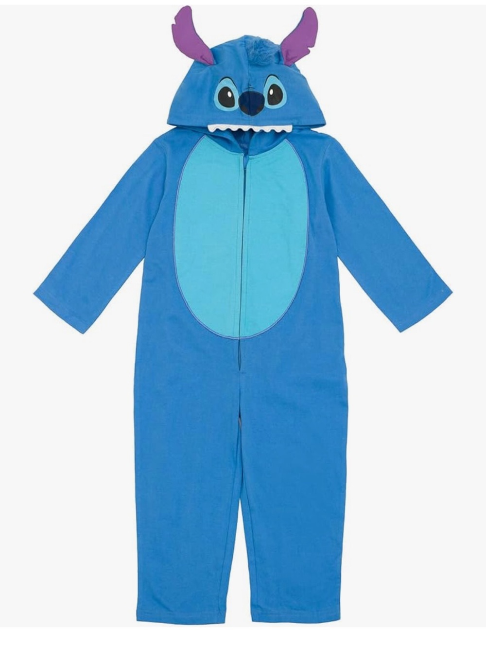 NWT Disney Stitch Zip-Up Coverall Pajama Costume Size 14/16 Blue One Piece